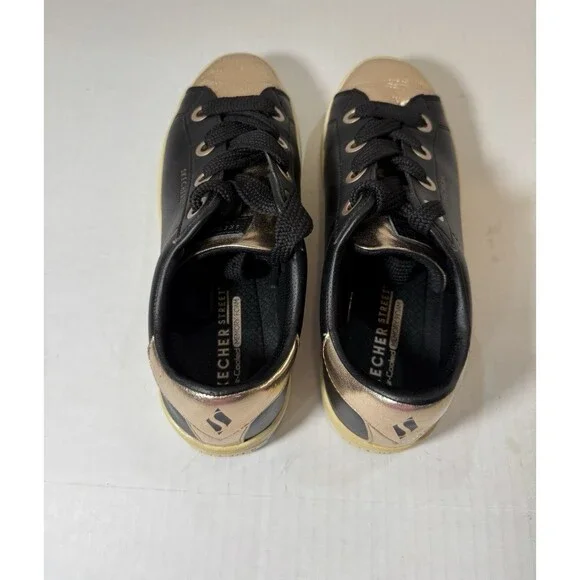 Skechers Woman's Street Los Angeles SN982 Memory Foam Size 9 Black / Rosegold - Picture 2 of 12